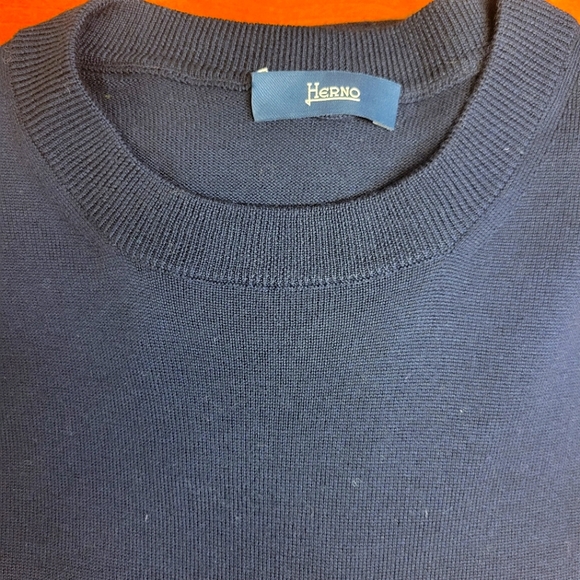 Herno Dark Blue Men's Virgin Wool Sweater Size 48 - Picture 3 of 5